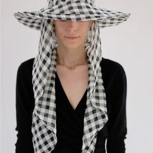 Beklina Scarf Hat Black Gingham